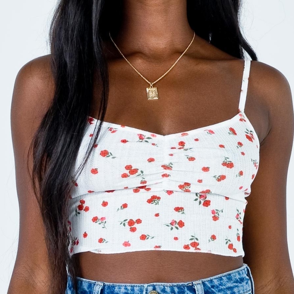 NEW Princess Polly Jada White Sleeveless Crop Top, Size 10 - Picture 1 of 5